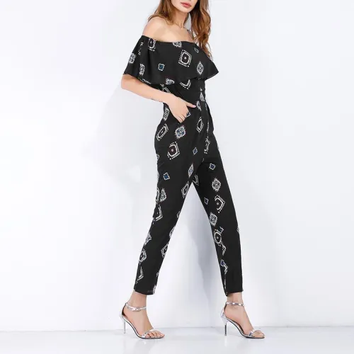 Vállatlan boho nyomottmintás geometrikus mintás Rugalmas melegítő