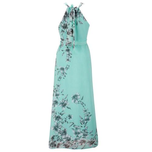 Női virágmintás bohém strand sifon maxi ruha