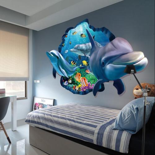 NEER 1db Delfin 3D élénk ablak falimatrica
DIY nappali hálószoba lakásdekor