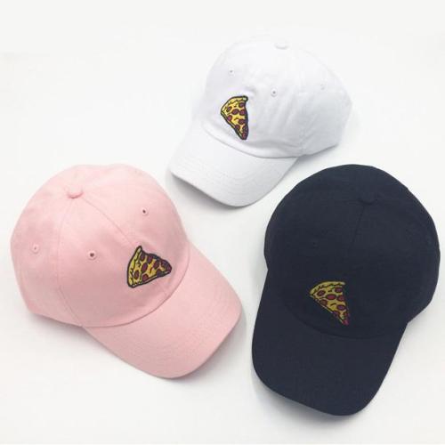 Új pizza hímzés baseball sapka, női, férfi, Uniszex állítható méretű sapka apáknak