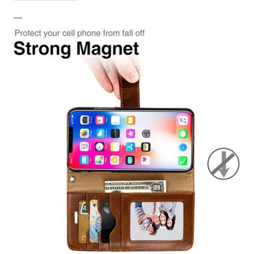 Bőr levehető telefontok flip tok mágneses autós tok iPhone X/8P/8/7P/7/6P/6 telefonokhoz