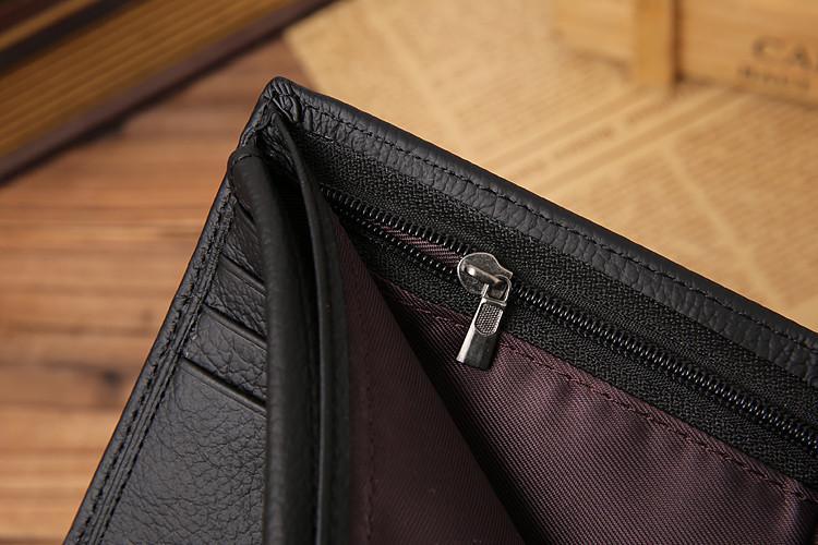 NEER férfi Bőr rövid vintage cipzáros pénztárca