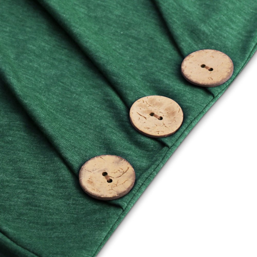 Női hosszú ujjú kerek nyakú alkalmi laza gombos szűkített ujjú felső