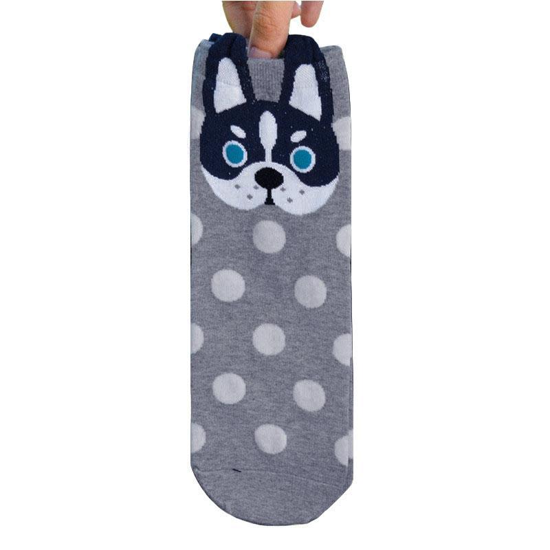 Női zokni, alacsony szárú, rajzfilm állat sorozat, aranyos kutya, Harajuku stílus, vicces zokni