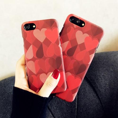 Aranyos szívmintás Telefontok iPhone X 6 6s 7 8 8 Plus telefonhoz