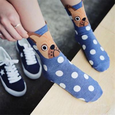 Női zokni, alacsony szárú, rajzfilm állat sorozat, aranyos kutya, Harajuku stílus, vicces zokni
