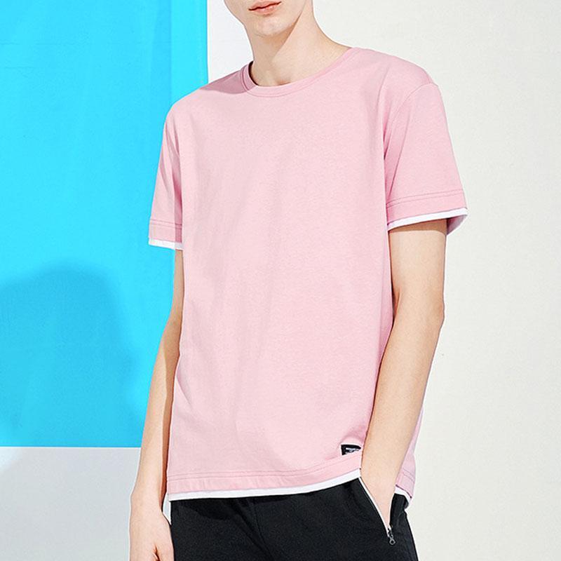 NEER Férfi Divat Új Rózsaszín Pamut Kevert színű pólók