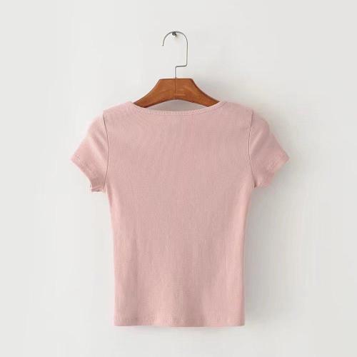 Nyári, szexi, V-nyakú, kötött női top, rövid ujjú, kivágott felső, crop top, fehér tank top