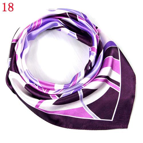 60X60cm női bandanna multifunkcionális poliészter sál, kis négyzetes szatén mintás sál