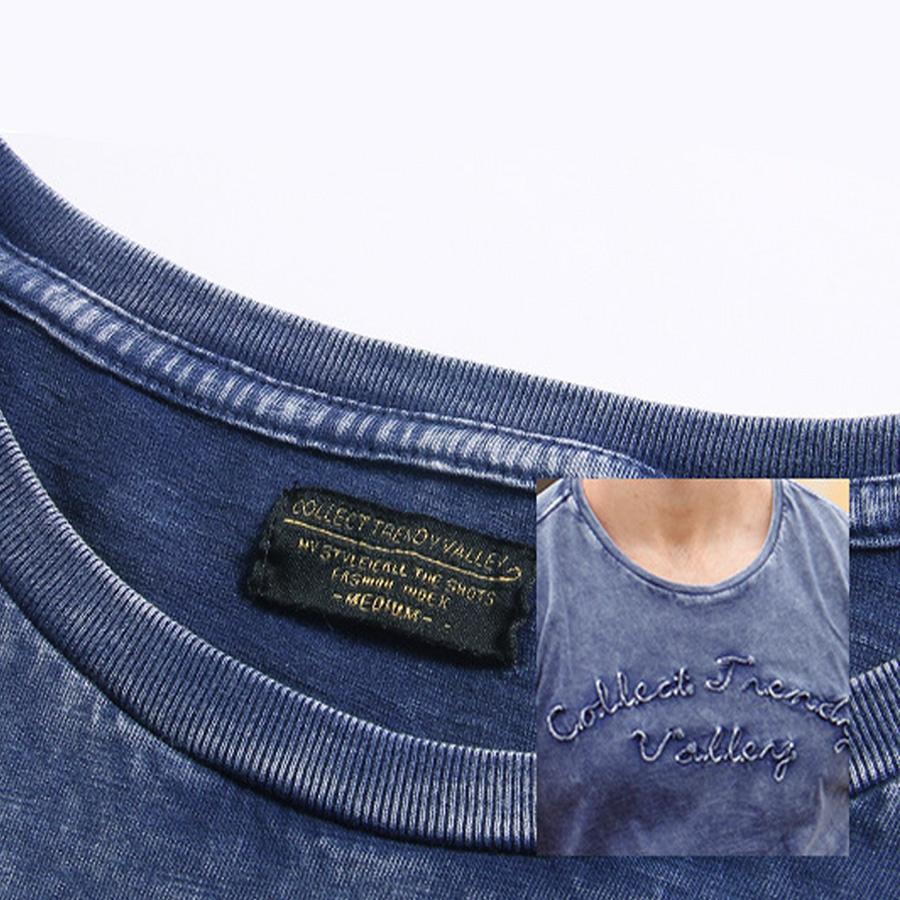 Férfi, nyári, hímzett, Vintage rövid ujjú pólók