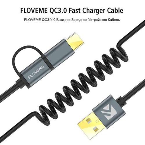 Type-C Micro USB kábel 2 in 1 QC 3.0 gyorstöltő kábel Samsung S8 S7 Note 8 S9 S9 Plus készülékhez