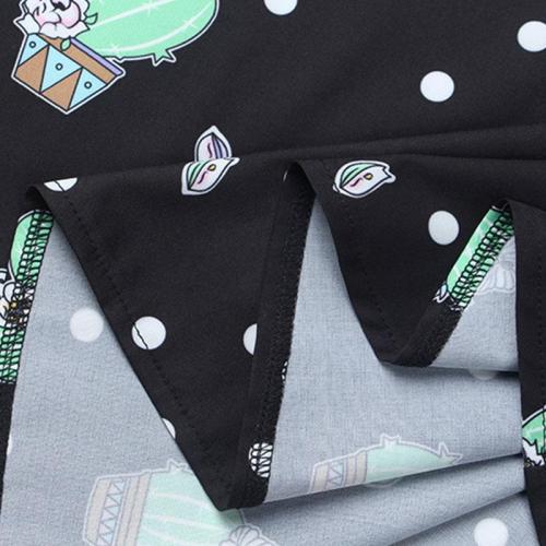 Nő Retro Nagy Swing Dress Vintage Cactus mintás öltözködési ruha