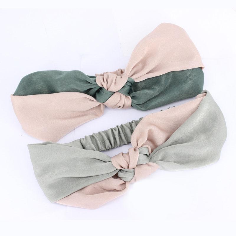 Női Egyszerű, keresztbe húzható, színes, szatén hajpánt, hajtartó, díszes bandana