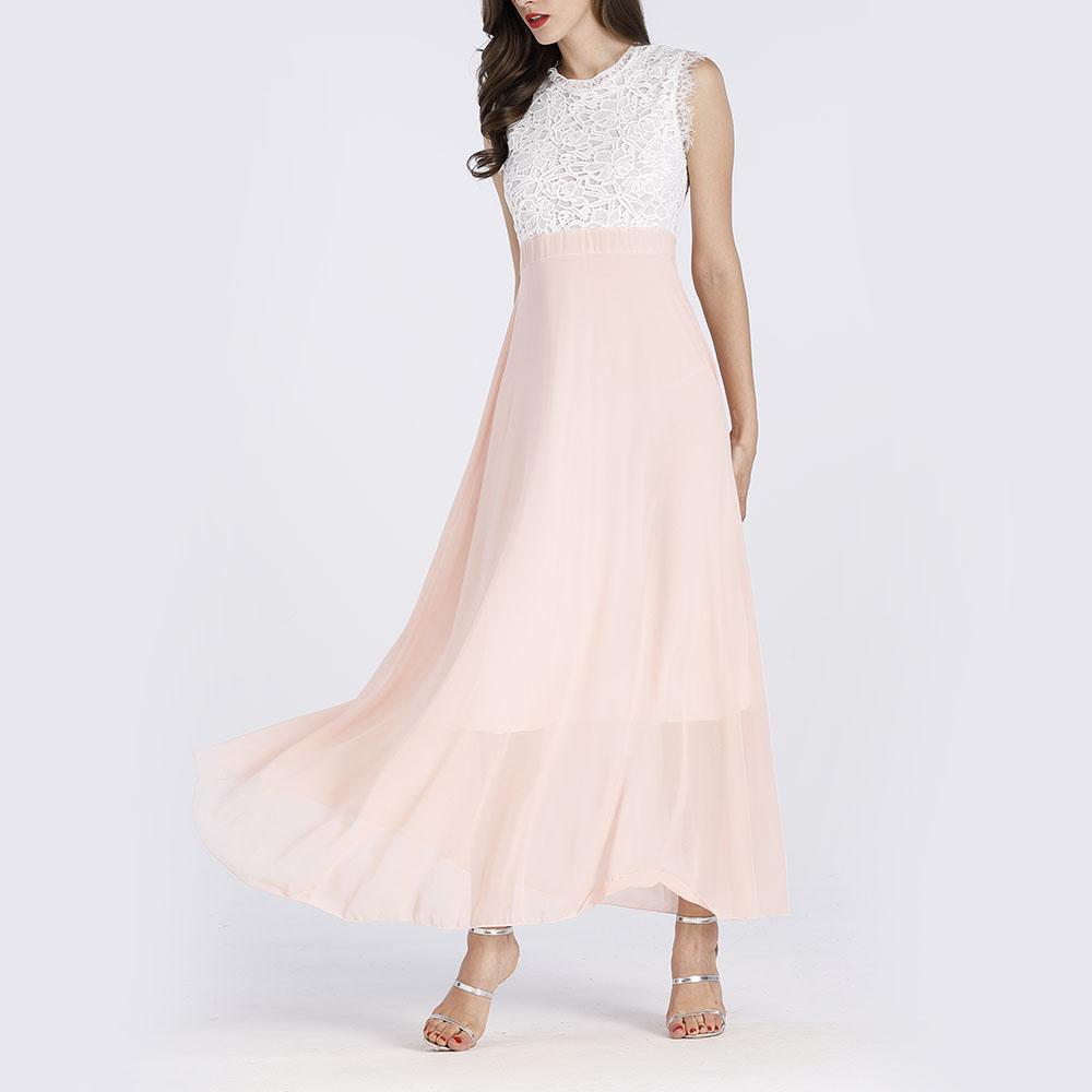 Női Boho ujjatlan patchwork maxi partiruha