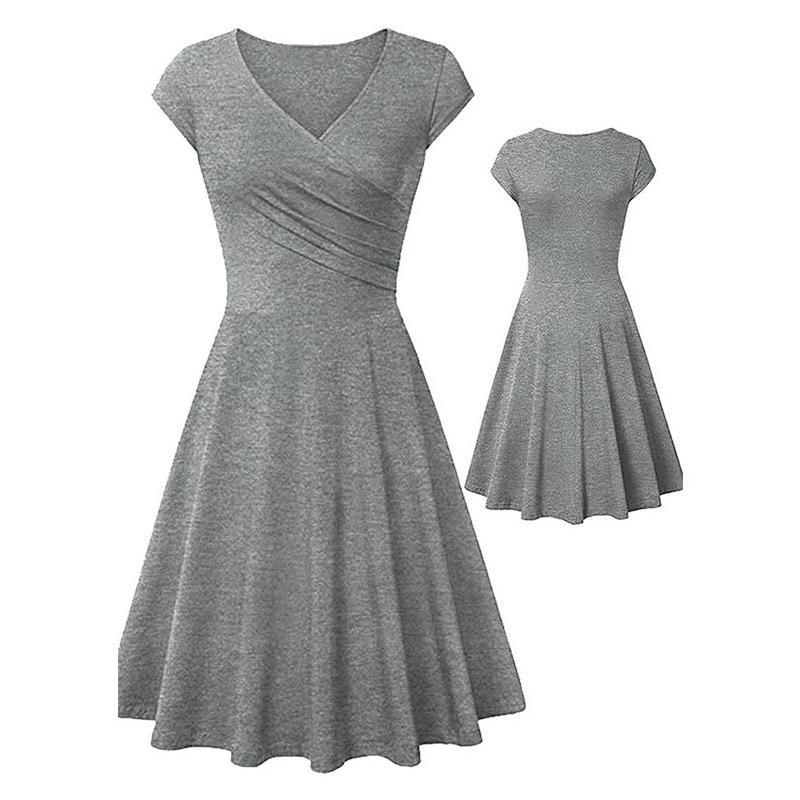 Női V-nyakú elegáns alkalmi A vonalú ujj nélküli ruha