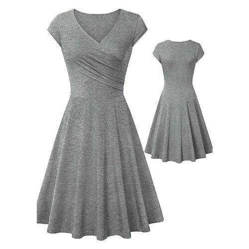 Női V-nyakú elegáns alkalmi A vonalú ujj nélküli ruha