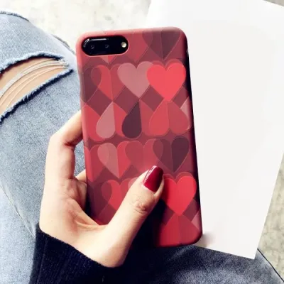 Aranyos szívmintás Telefontok iPhone X 6 6s 7 8 8 Plus telefonhoz