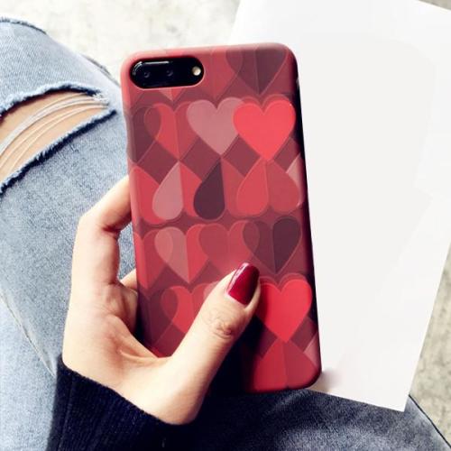 Aranyos szívmintás Telefontok iPhone X 6 6s 7 8 8 Plus telefonhoz