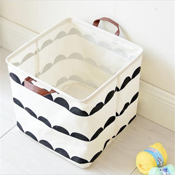 33*33 cm-es, vízálló, összecsukható, pamutvászon szennyestartó kosár