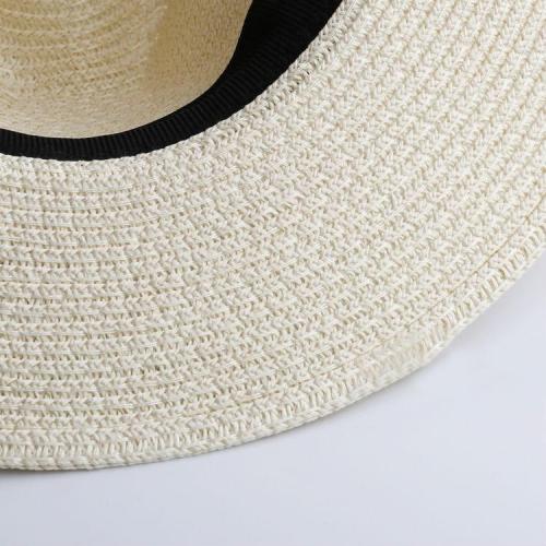 Széles karimájú női szalmakalap, jazz fedora kalap, Nap-árnyékoló kalap, nyári strand kalap