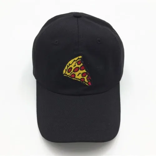 Új pizza hímzés baseball sapka, női, férfi, Uniszex állítható méretű sapka apáknak