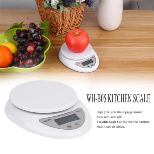 NEER hordozható 5 kg digitális konyhai mérleg, LCD kijelzős étel mérleg