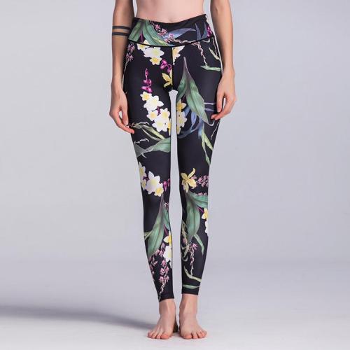 NEER Sport Leggings Magas derekú Kompressziós Torna Nadrág Szexi Futós Virágos Mintás Jóga Nadrág