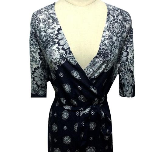 Női Boho Klasszikus nyomott mintás V-nyakú Rövidujjú Ruha