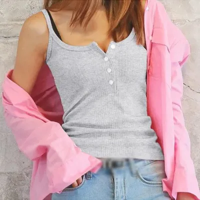 Új Tank Top Nyári Szexi Slim Solid Női Női Top Női Rózsaszín Fekete Fehér Bustier Crop Top