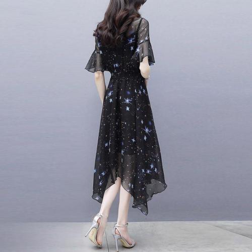 Sifon Star Print ruha Midi ruha