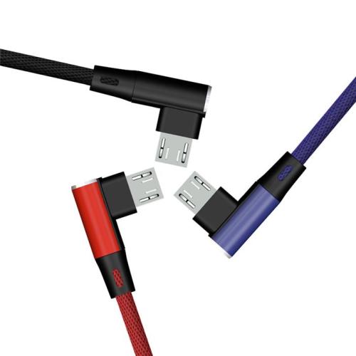 Android duplakönyökű szövetborítású USB gyorstöltő kábel