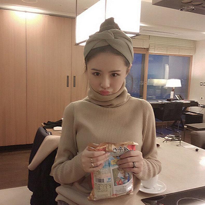 Női fejpánt, szilárd színű Vintage keresztcsomó, rugalmas pamut hajpánt, fejpánt