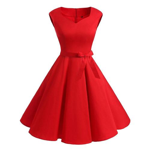 Retro 1950-es koktélruha övvel, klasszikus swing ruha