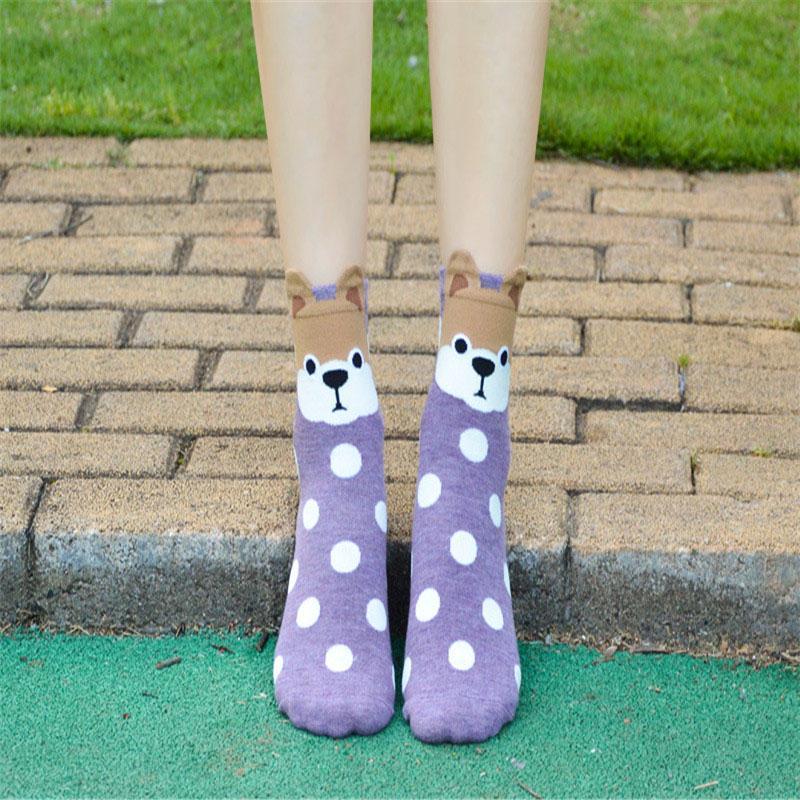Női zokni, alacsony szárú, rajzfilm állat sorozat, aranyos kutya, Harajuku stílus, vicces zokni