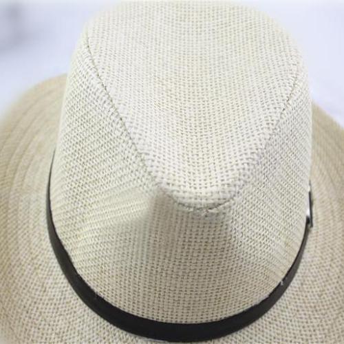 Unisex nyári strand szalmakalap, jazz kalap, Cowboy Fedora kalap