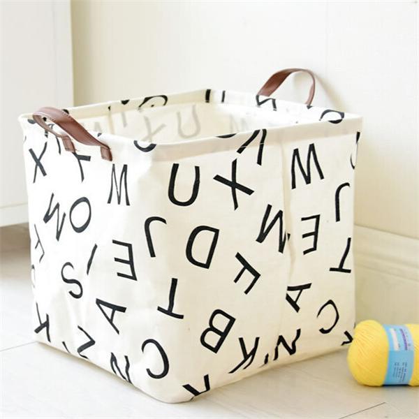 33*33 cm-es, vízálló, összecsukható, pamutvászon szennyestartó kosár