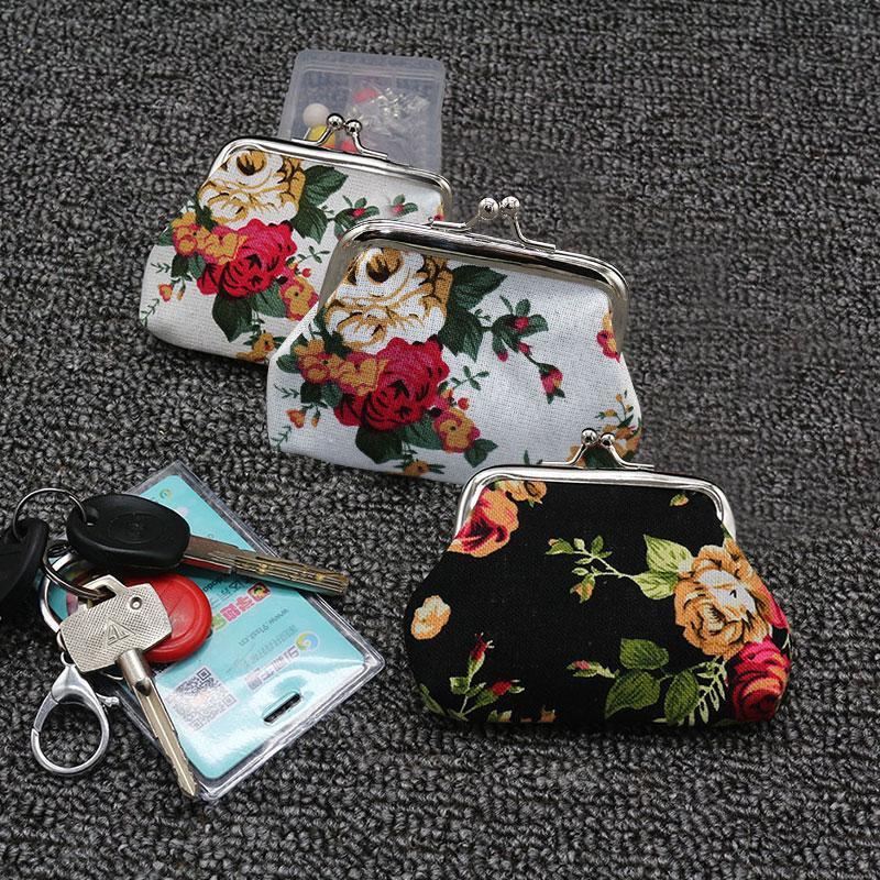 Virágos női mini érmetartó táska, érme pénztárca