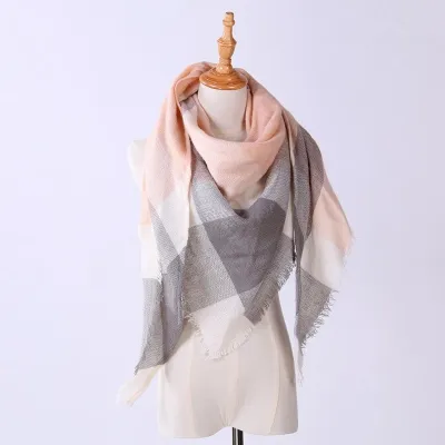 Divatos tavaszi, őszi, téli női sál, meleg kasmír sál, kockás pashmina, meleg kendő
