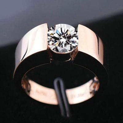 Egyszerű rose gold eljegyzési gyűrű, party kiegészítő hegyikristály ékszer férfiaknak