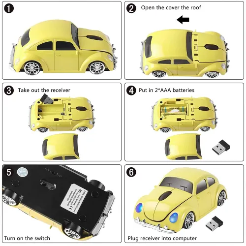 Wireless VW Beetle Model Mouse