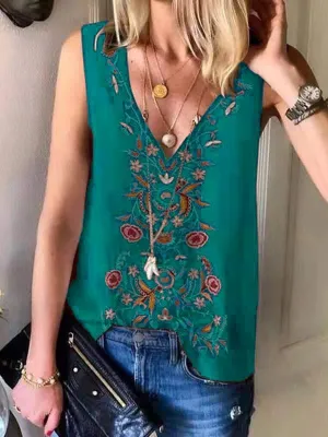 Women's Ethnic Vest And Chiffon Shirt Top