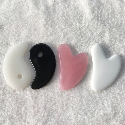 Beeswax/Jade Guasha Scraping Massage Scraper Face Massager Acupuncture Gua Sha Board Acupoint Face Eye Care SPA Massage Tool