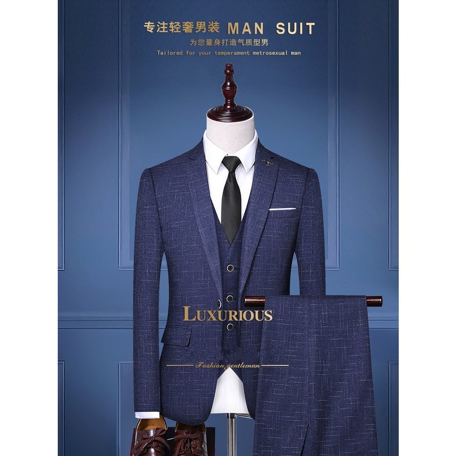 ビジネススーツ フォーマル カジュアル 父の日 スーツ メンズ スリーピーススーツ 3ピース 3点セット 成人式 就活