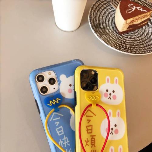 韓國卡通熊腕帶iPhone全系列全包手機殼