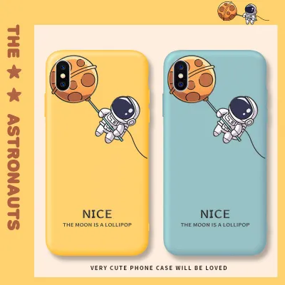 卡通宇航員星球硅膠液態iPhone手機殼