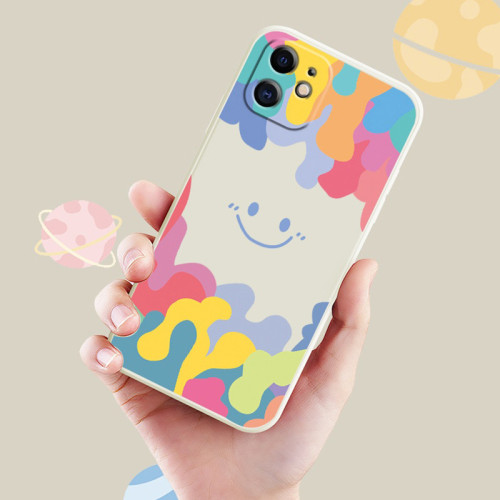 彩虹笑臉魔方液態iPhone手機殼