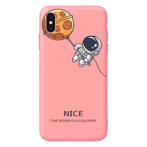 卡通宇航員星球硅膠液態iPhone手機殼