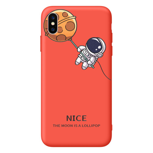 卡通宇航員星球硅膠液態iPhone手機殼