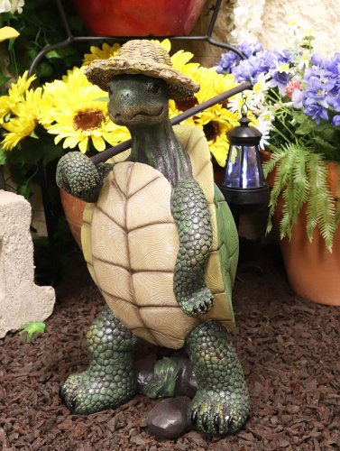 Last Day Promotion 50% OFF �C Ebros Gift Nautical Nature Lover Adventure Hiking Tortoise with Straw Hat Statue