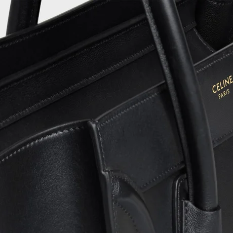 CELINE MICRO LUGGAGE HANDBAG IN SMOOTH CALFSKIN BLACK